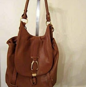 G.I.L.I. Tan Convertible Leather Backback Purse